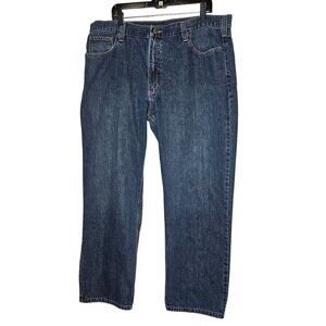 Carhartt Mens Blue‎ Denim Jeans 40x30 Relaxed Fit Straight Leg Medium Wash